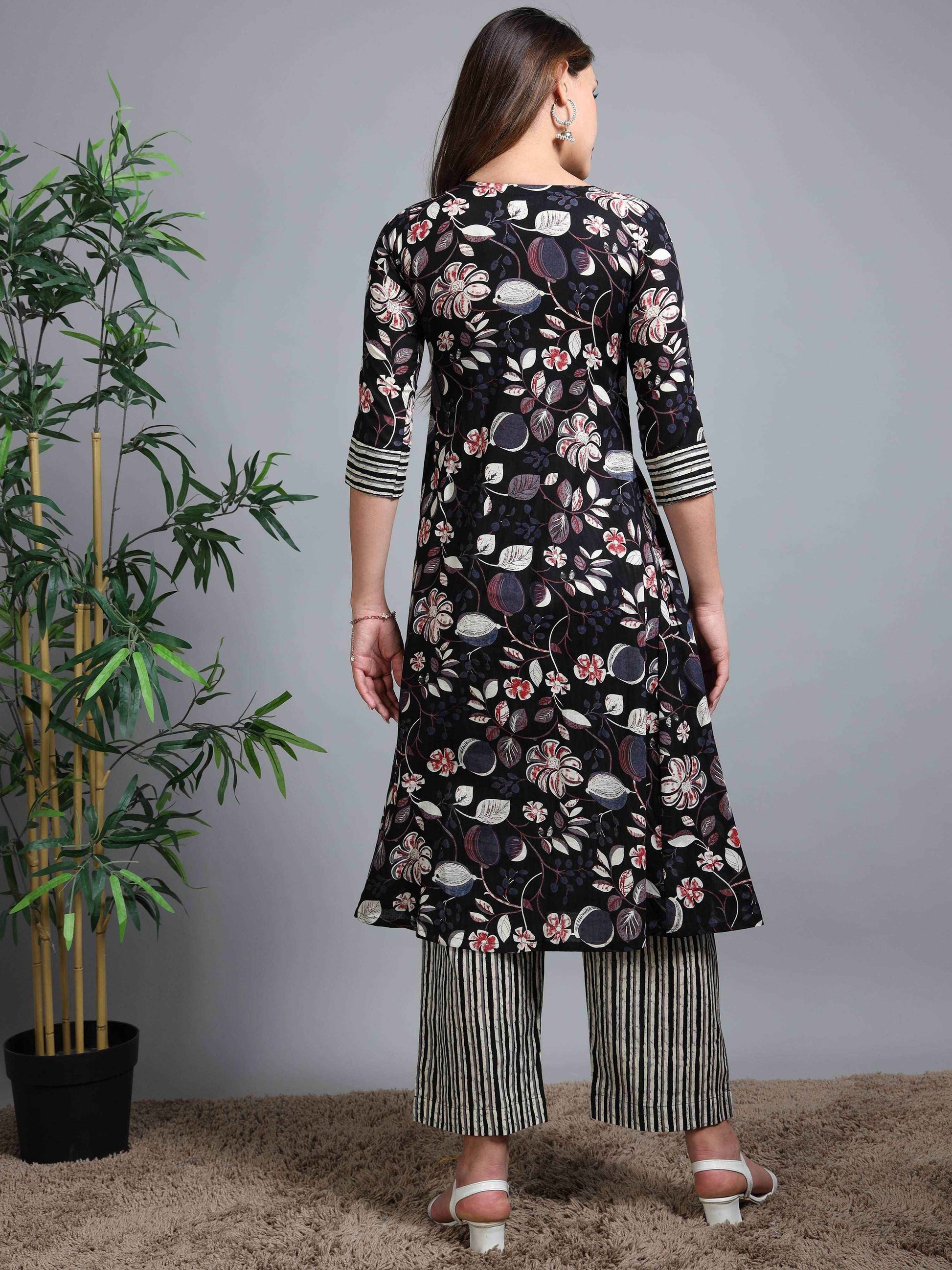 Pure Cotton Printed Cotton Kurta & Pant Set With Duppata - Zeemi World 