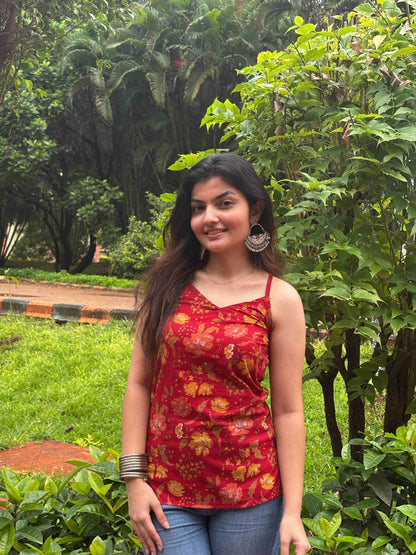 Jahal - V Neck Strap Kurti - Zeemi World 