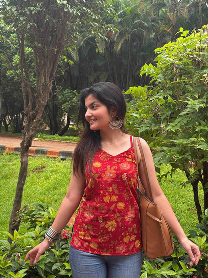 Jahal - V Neck Strap Kurti - Zeemi World 