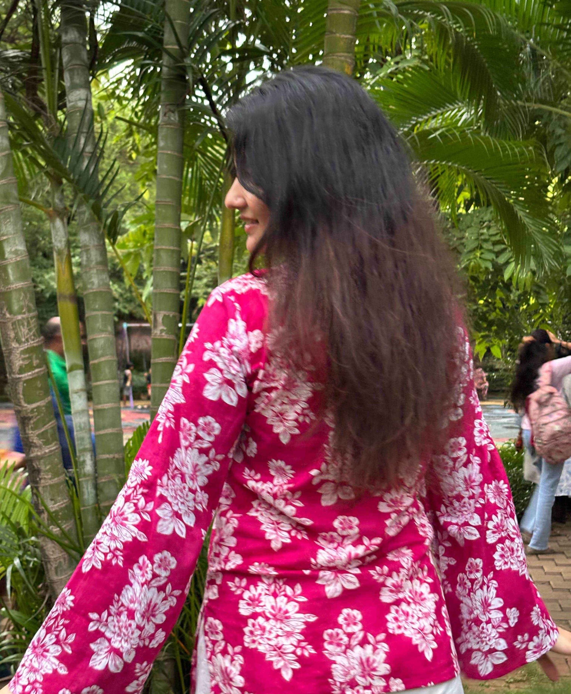 Maitri- floral print short kurti - Zeemi World 